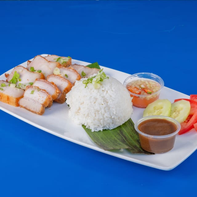 Lechon Kawali Rice Plate.